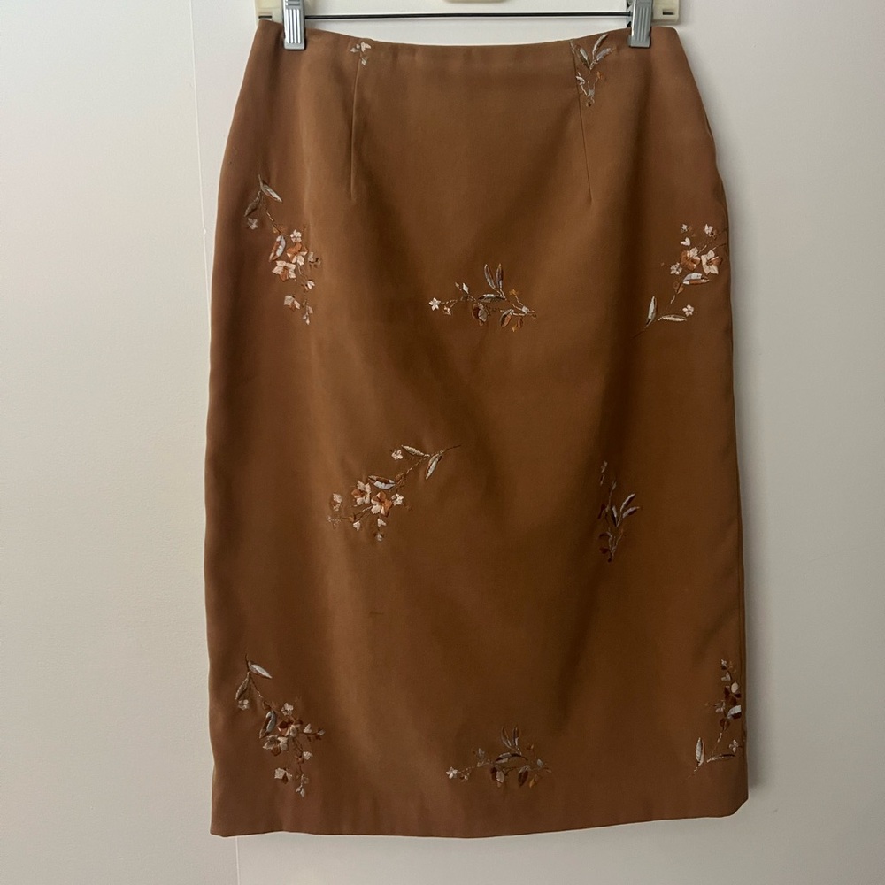 Vintage Silk Pencil Skirt
